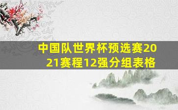 中国队世界杯预选赛2021赛程12强分组表格