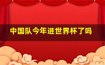 中国队今年进世界杯了吗