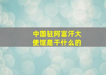 中国驻阿富汗大使馆是干什么的