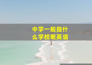 中学一般指什么学校呢英语