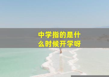 中学指的是什么时候开学呀