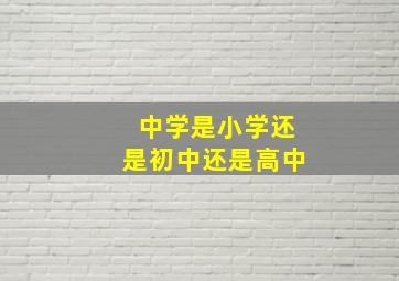 中学是小学还是初中还是高中