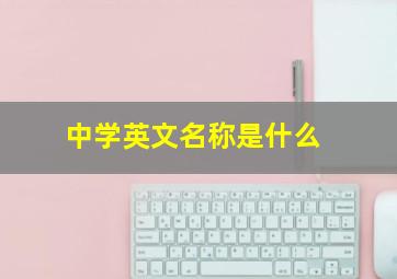 中学英文名称是什么