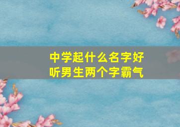 中学起什么名字好听男生两个字霸气