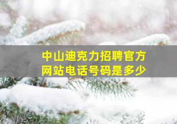 中山迪克力招聘官方网站电话号码是多少