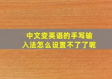 中文变英语的手写输入法怎么设置不了了呢