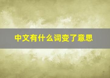 中文有什么词变了意思