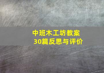 中班木工坊教案30篇反思与评价