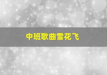 中班歌曲雪花飞