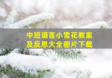 中班语言小雪花教案及反思大全图片下载