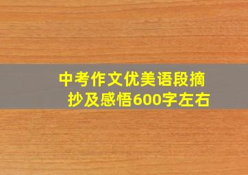 中考作文优美语段摘抄及感悟600字左右