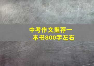 中考作文推荐一本书800字左右