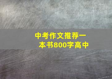 中考作文推荐一本书800字高中