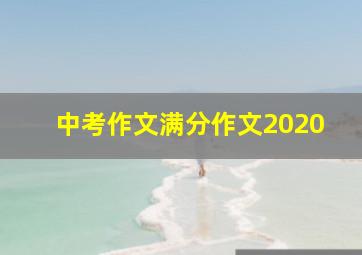 中考作文满分作文2020