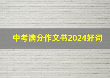 中考满分作文书2024好词