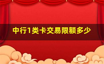 中行1类卡交易限额多少