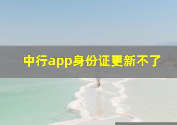 中行app身份证更新不了