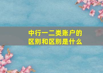 中行一二类账户的区别和区别是什么