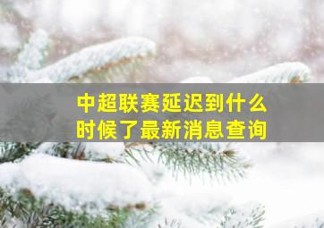 中超联赛延迟到什么时候了最新消息查询