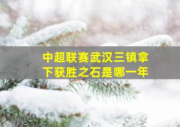 中超联赛武汉三镇拿下获胜之石是哪一年