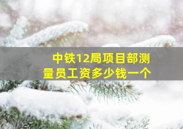 中铁12局项目部测量员工资多少钱一个