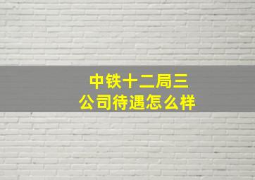 中铁十二局三公司待遇怎么样