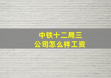 中铁十二局三公司怎么样工资