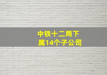 中铁十二局下属14个子公司