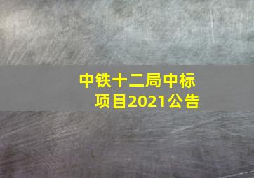 中铁十二局中标项目2021公告