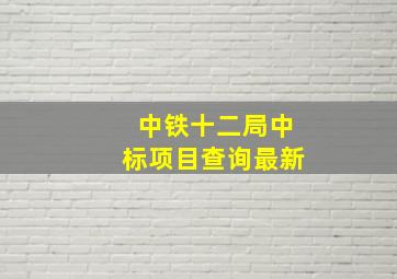 中铁十二局中标项目查询最新