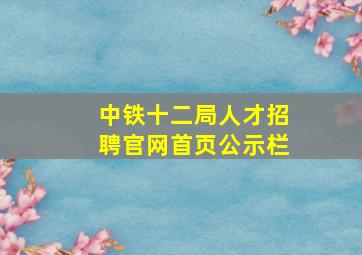 中铁十二局人才招聘官网首页公示栏