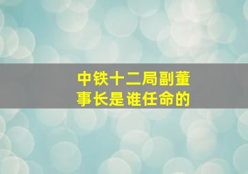 中铁十二局副董事长是谁任命的