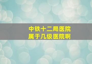 中铁十二局医院属于几级医院啊