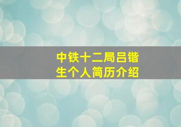 中铁十二局吕锴生个人简历介绍