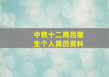 中铁十二局吕锴生个人简历资料