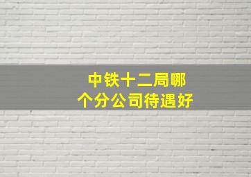 中铁十二局哪个分公司待遇好