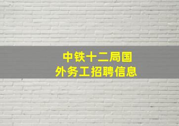 中铁十二局国外务工招聘信息