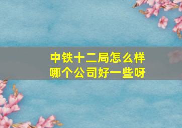 中铁十二局怎么样哪个公司好一些呀