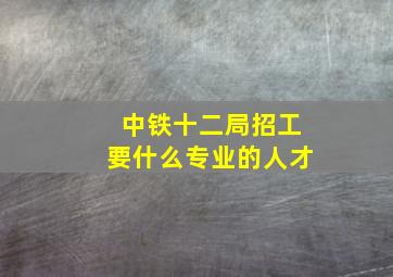 中铁十二局招工要什么专业的人才