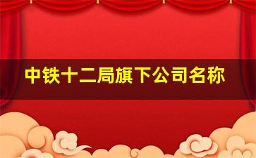 中铁十二局旗下公司名称