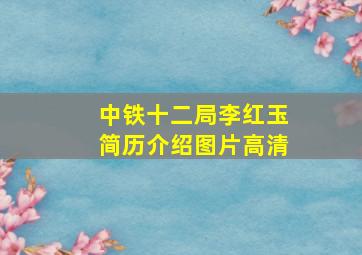 中铁十二局李红玉简历介绍图片高清