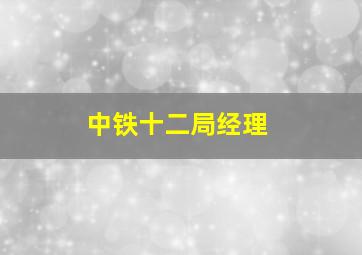 中铁十二局经理