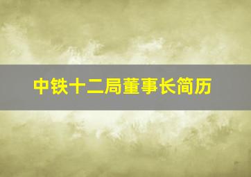 中铁十二局董事长简历