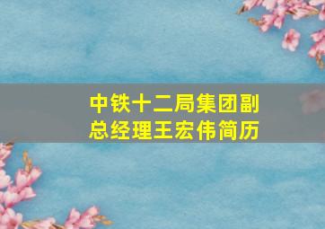 中铁十二局集团副总经理王宏伟简历