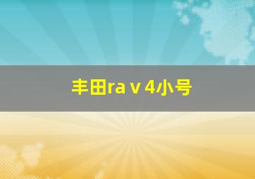 丰田raⅴ4小号