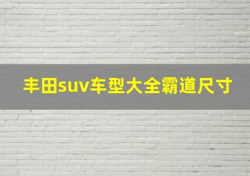 丰田suv车型大全霸道尺寸