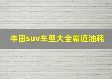 丰田suv车型大全霸道油耗