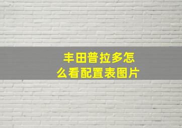 丰田普拉多怎么看配置表图片