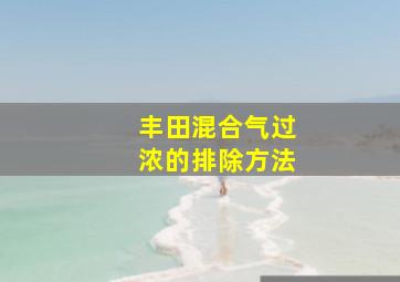 丰田混合气过浓的排除方法