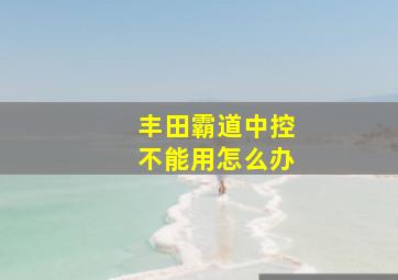 丰田霸道中控不能用怎么办